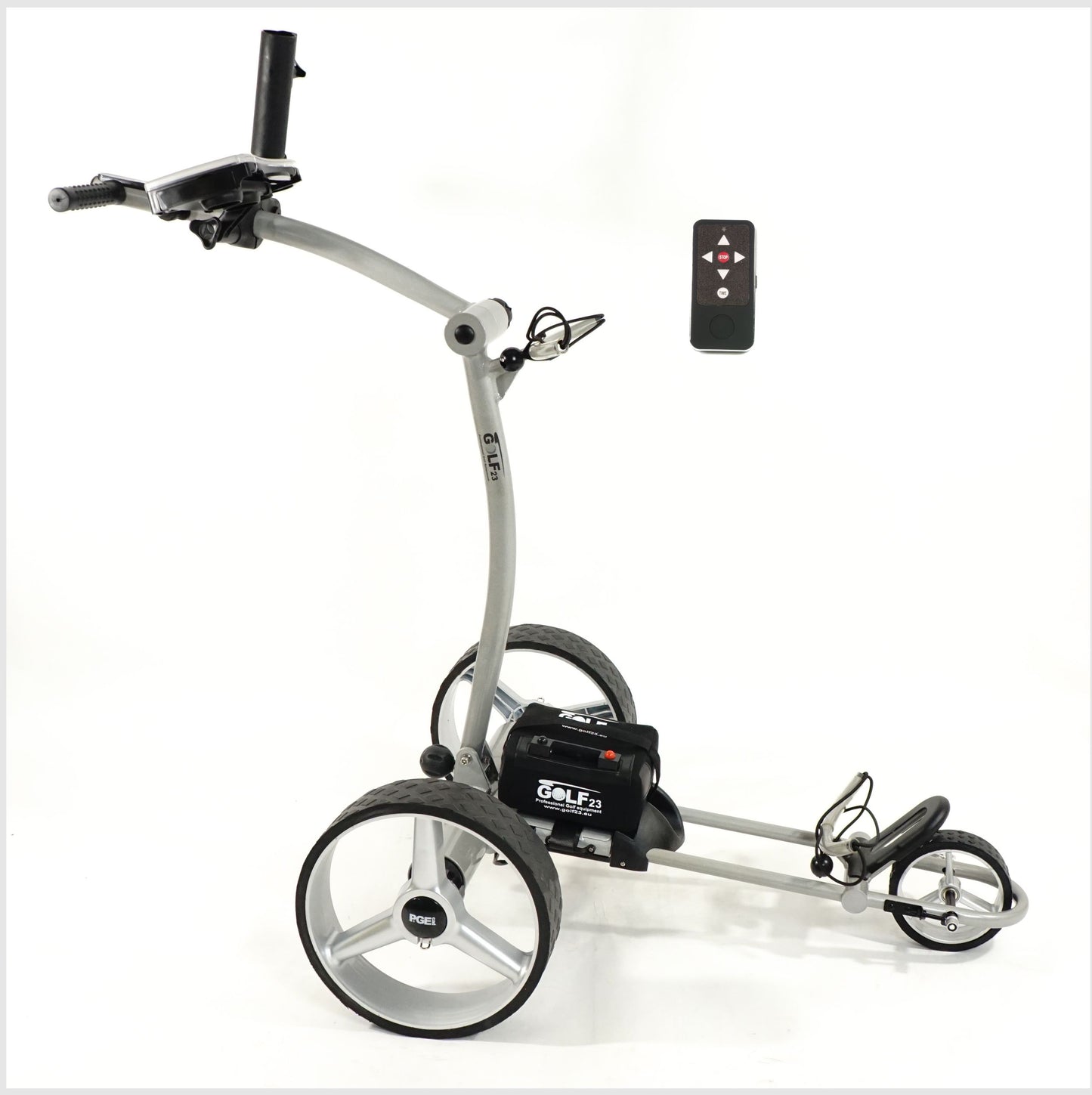 GOLF23 Elektro Golf Trolley 3.0 LiFePO4 Lithium Batterie, 2 Motoren, Funkfernbedienung